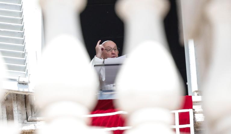 Pope Francis during the Regina Caeli prayer in St. Peter's Square, Vatican City, 21 May 2023. EPA/GIUSEPPE LAMI