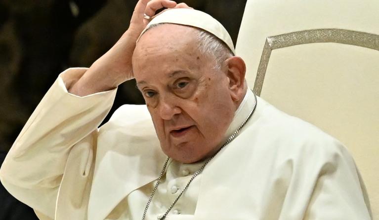 Pope Francis at the weekly general audience at Paul-VI hall in the Vatican on December 6, 2023. Andreas SOLARO / AFP