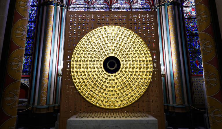 The Crown of thorns inside the reliquary of the Crown of Thorns designed by French Artist Sylvain Dubuisson at Notre-Dame de Paris cathedral in Paris, France, 29 November 2024. 