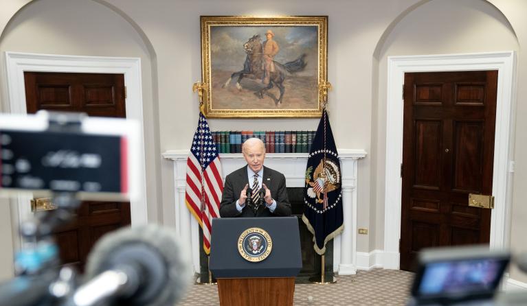 US President Joe Biden delivers remarks about today's jobs report and the state of the economy in the Roosevelt Room at the White House in Washington, DC, USA, 10 January 2025. EPA/LEIGH VOGEL / POOL