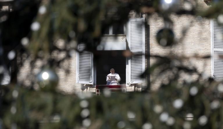 Pope Francis leads the Angelus prayer from the window of his office overlooking Saint Peter's Square, Vatican City, 10 December 2023. EPA/MASSIMO PERCOSSI