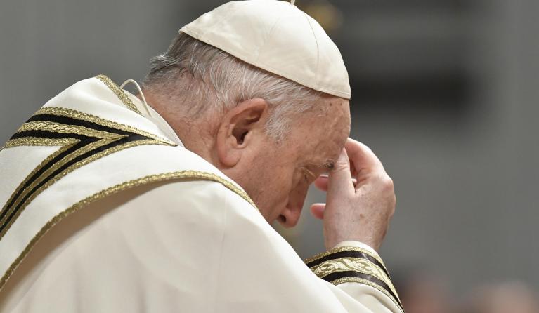 A handout picture provided by the Vatican Media shows Pope Francis leads Midnight Mass of Christmas on the Solemnity of the Nativity of the Lord in Saint Peter's Basilica at the Vatican, 24 December 2023 (Issued on 25 December 2023). EPA/VATICAN MEDIA HANDOUT