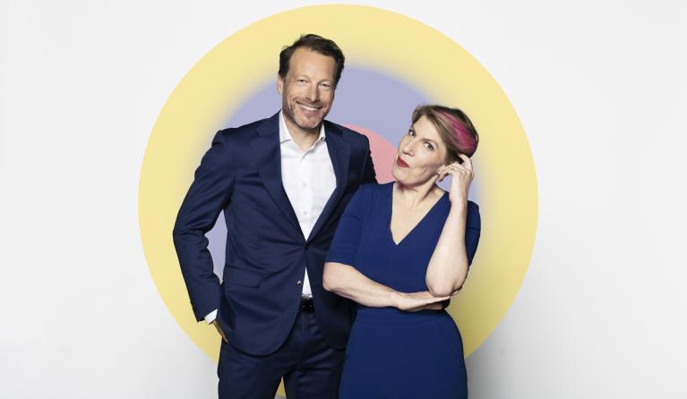 Man en vrouw lachend