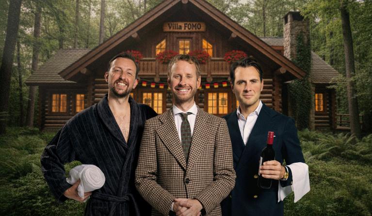 Drie mannen voor een Duitse villa