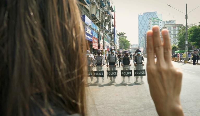 Politie in Myanmar