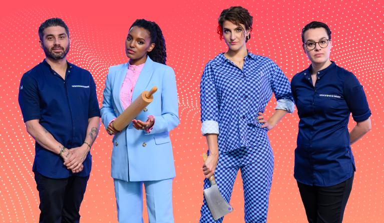 Sosha Duysker, Anna Gimbrère, Marleen Brouwer, en Dennis Huwaë