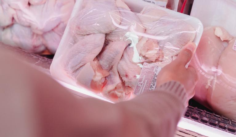 vlees in de schappen