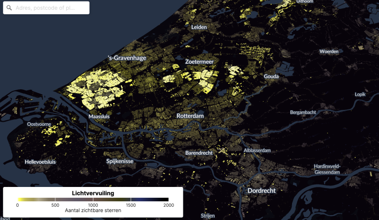 Postcodetool - lichtvervuiling