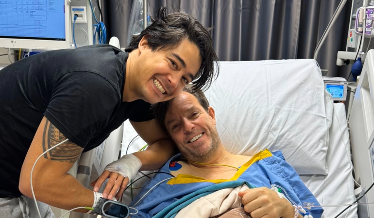 Tom en Rene in het ziekenhuis na nierdonatie