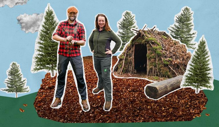 Takken sjouwen hutten bouwen