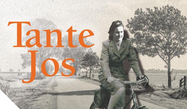 Tante Jos op een fiets