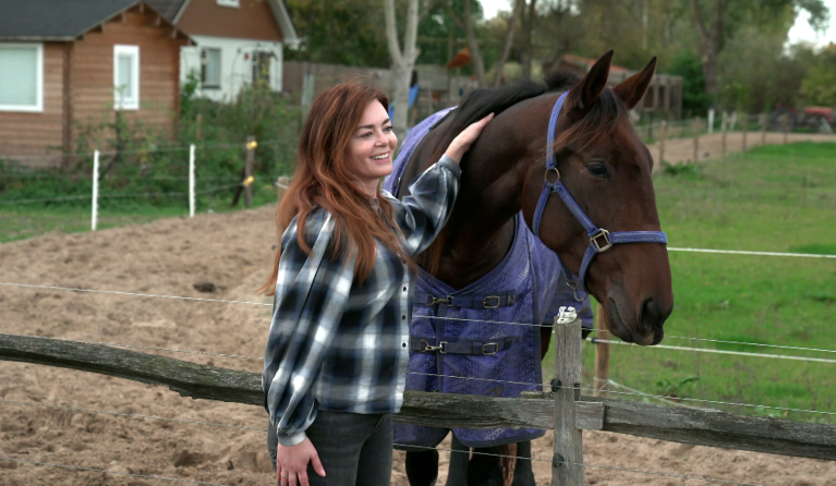 Kim-Lian bij de paardencoach