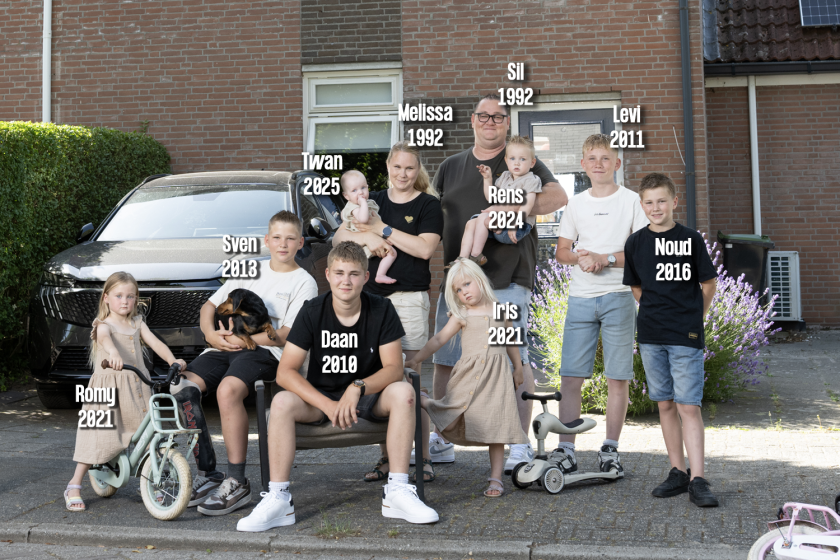 Familie De Lange met namen en jaartallen uit Een huis vol
