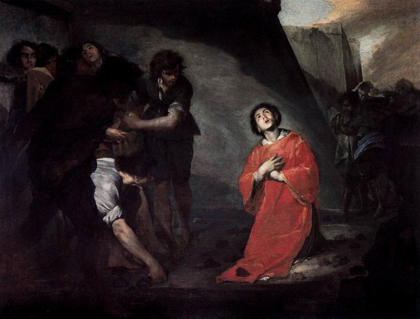 Bernardo Cavallino, ‘Martelaarschap van Sint-Stefanus’ (ca. 1645). Museo del Prado, Madrid. Steniging van Stefanus