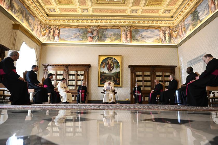 Paus tijdens virtuele algemene audiëntie op 27 januari 2021