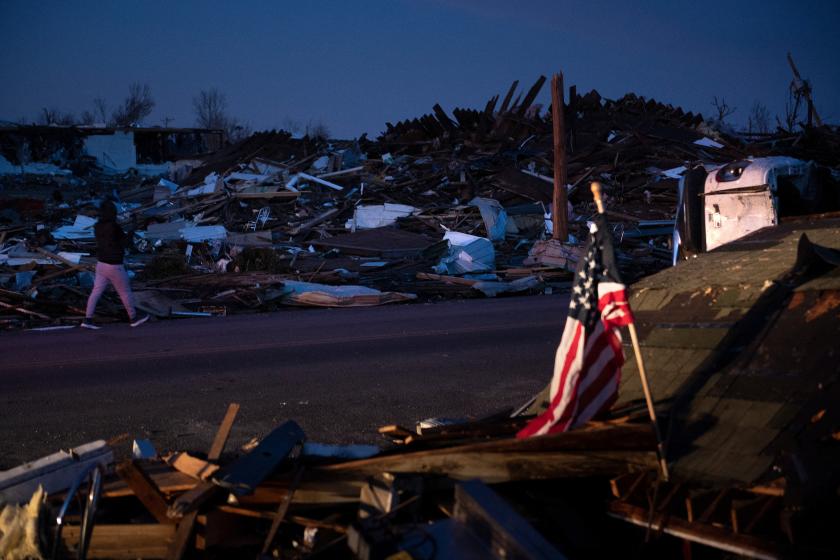 Tornado damage is seen after extreme weather hit the region December 11, 2021, in Mayfield, Kentucky. Dozens of devastating tornadoes roared through five US states overnight, leaving more than 80 people dead Saturday in what President Joe Biden said was "one of the largest" storm outbreaks in history. Brendan Smialowski / AFP Tornado damage is seen after extreme weather hit the region December 11, 2021, in Mayfield, Kentucky. Dozens of devastating tornadoes roared through five US states overnight, leaving more than 80 people dead Saturday in what President Joe Biden said was "one of the largest" storm outbreaks in history.