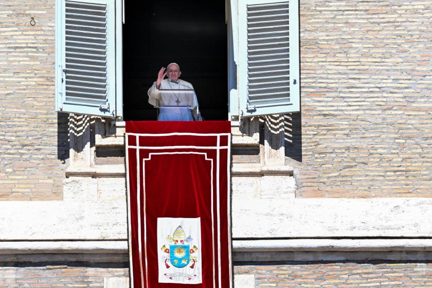 Pope Francis waves from the window of the apostolic palace during the weekly Angelus prayer on September 18, 2022 in The Vatican. Andreas SOLARO / AFP Pope Francis waves from the window of the apostolic palace during the weekly Angelus prayer on September 18, 2022 in The Vatican. Andreas SOLARO / AFP