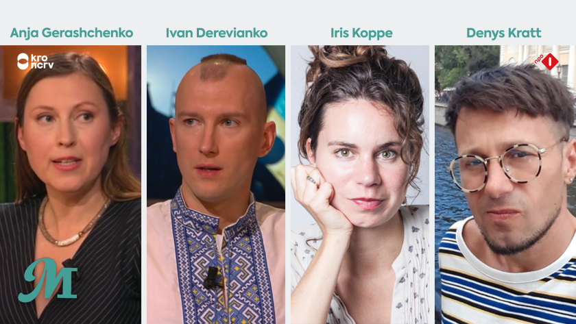 Anja Gerashchenko, Ivan Derevianko, Iris Koppe en Denys Kratt Anja Gerashchenko, Ivan Derevianko, Iris Koppe en Denys Kratt
