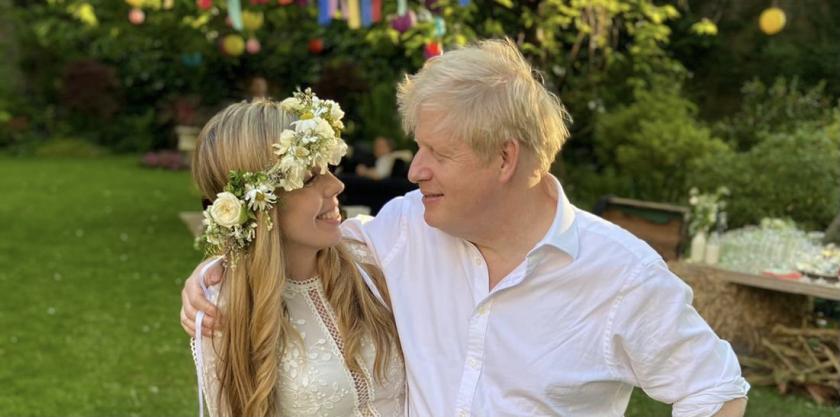 Premier Boris Johnson en zijn bruid Johnson married