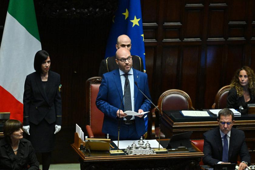 Member of the right-wing Lega (League) party, Lorenzo Fontana (C) delivers a speech after being elected new speaker of the lower house on October 14, 2022 at the parliament building in Rome, following the general elections. Italy's parliament met for the first time Thursday since the far-right won elections last month, a rocky first step in the process of forming a government, with tensions running high. The government, set to be Italy's most right-wing since World War II, is expected to be in place by the end of the month. Alberto PIZZOLI / AFP Member of the right-wing Lega (League) party, Lorenzo Fontana (C) delivers a speech after being elected new speaker of the lower house on October 14, 2022 at the parliament building in Rome, following the general elections. Italy's parliament met for the first time Thursday since the far-right won elections last month, a rocky first step in the process of forming a government, with tensions running high. The government, set to be Italy's most right-wing since World War II, is expected to be in place by the