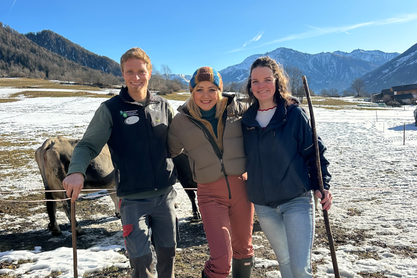 Anita, Yvon en Lukas in de bergen
