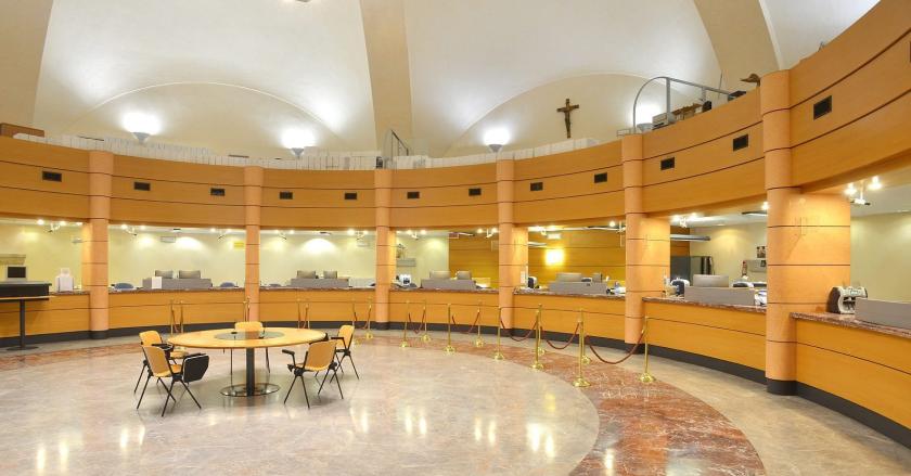 A handout image dated 02 July 2013, made available 19 May 2014 by Institute for the Works of Religion (IOR), or Vatican Bank, showing an interior view of the bank in Vatican city.