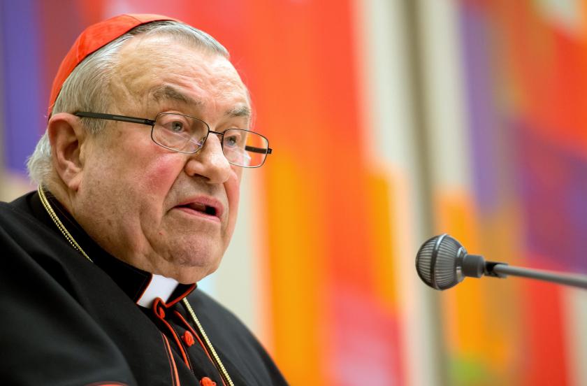Cardinal Karl Lehmann delivers a speech as he is awarded with the Romano Guardini Prize of the Catholic Academy in Munich, Germany, 28 October 2014. The Catholic Academy awards the prize to people for outstanding merits in interpreting contemporary society. EPA/SVEN HOPPE Cardinal Karl Lehmann delivers a speech as he is awarded with the Romano Guardini Prize of the Catholic Academy in Munich, Germany, 28 October 2014. The Catholic Academy awards the prize to people for outstanding merits in interpreting contemporary society. EPA/SVEN HOPPE