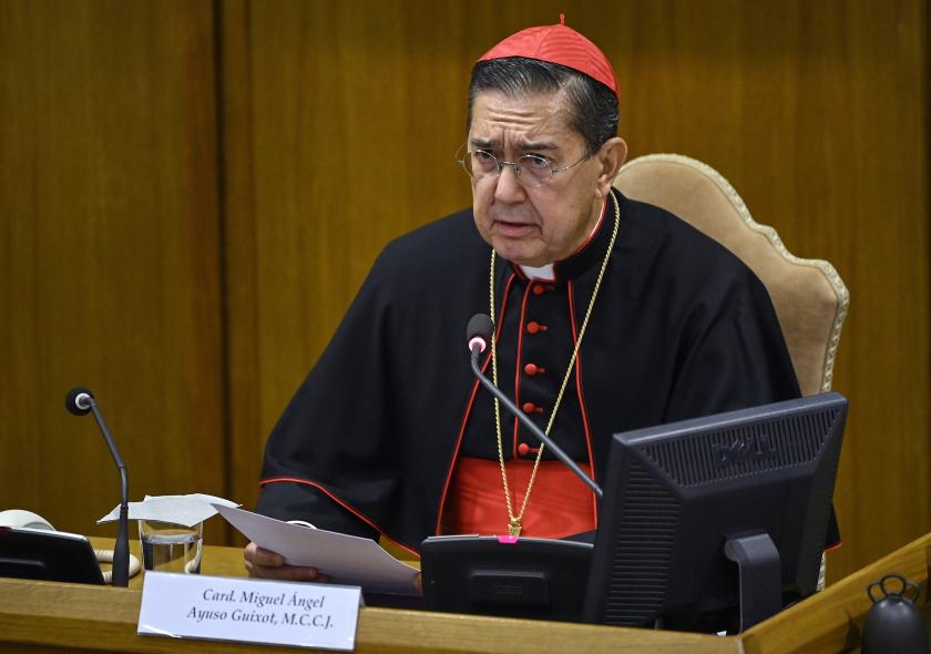 President of the Pontifical Council for Inter-religious Dialogue, Miguel Angel Ayuso Guixot during the official presentation of Pope Francis's encyclical, a collection of principles to guide Catholic teaching, entitled All brothers at the Synod Hall in the Vatican City, Italy, 04 October 2020. EPA/Riccardo Antimiani President of the Pontifical Council for Inter-religious Dialogue, Miguel Angel Ayuso Guixot during the official presentation of Pope Francis's encyclical, a collection of principles to guide Catholic teaching, entitled All brothers at the Synod Hall in the Vatican City, Italy, 04 October 2020. EPA/Riccardo Antimiani
