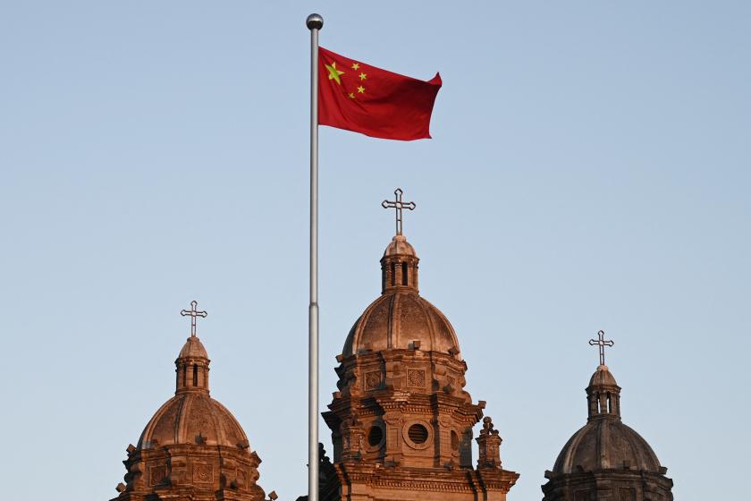 The Chinese national flag flies in front of St Joseph's Church, also known as Wangfujing Catholic Church, in Beijing on October 22, 2020, the day a secretive 2018 agreement between Beijing and the Vatican was renewed for another two years. Greg Baker / AFP The Chinese national flag flies in front of St Joseph's Church, also known as Wangfujing Catholic Church, in Beijing on October 22, 2020, the day a secretive 2018 agreement between Beijing and the Vatican was renewed for another two years. Greg Baker / AFP