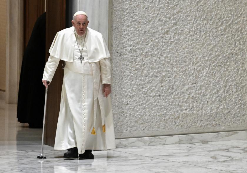 Pope Francis arrives for the weekly general audience on January 25, 2023 at Paul-VI hall in The Vatican. Tiziana FABI / AFP Pope Francis arrives for the weekly general audience on January 25, 2023 at Paul-VI hall in The Vatican. Tiziana FABI / AFP