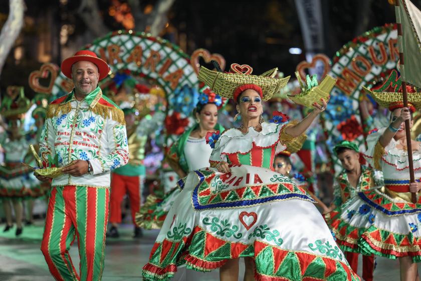People of Mouraria neighbourhood perform during the March of Lisbon's 'Marchas Populares' part of the Saint Anthony celebration at Liberdade Avenue in Lisbon, Portugal, 12 June 2023. Every year at Saint Anthony evening about 20 Lisbon neighborhoods march in colorful costumes and sing popular song in honor of the marriage saint. EPA/ANTONIO COTRIM People of Mouraria neighbourhood perform during the March of Lisbon's 'Marchas Populares' part of the Saint Anthony celebration at Liberdade Avenue in Lisbon, Portugal, 12 June 2023. Every year at Saint Anthony evening about 20 Lisbon neighborhoods march in colorful costumes and sing popular song in honor of the marriage saint. EPA/ANTONIO COTRIM