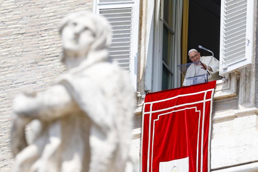 Pope Francis leads the Angelus prayer from the window of his office overlooking St. Peter's Square in Vatican City, 30 July 2023. EPA/FABIO FRUSTACI Pope Francis leads the Angelus prayer from the window of his office overlooking St. Peter's Square in Vatican City, 30 July 2023. EPA/FABIO FRUSTACI