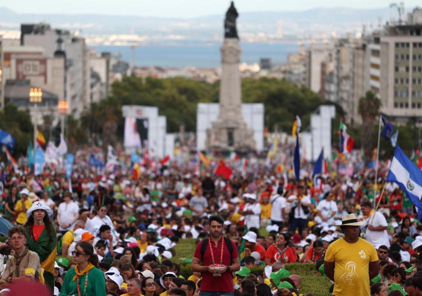 Pilgrims attend the opening mass of the World Youth Day (WYD) gathering of young Catholics in Eduardo VII Park in Lisbon on August 1, 2023. Portugal is expecting about a million pilgrims from around the world, according to organisers, to attend the World Youth Day gathering of young Catholics from August 1 to 6. Originally scheduled for August 2022, the event was postponed because of the Covid-19 pandemic. Pierre-Philippe MARCOU / AFP Pilgrims attend the opening mass of the World Youth Day (WYD) gathering of young Catholics in Eduardo VII Park in Lisbon on August 1, 2023. Portugal is expecting about a million pilgrims from around the world, according to organisers, to attend the World Youth Day gathering of young Catholics from August 1 to 6. Originally scheduled for August 2022, the event was postponed because of the Covid-19 pandemic. Pierre-Philippe MARCOU / AFP