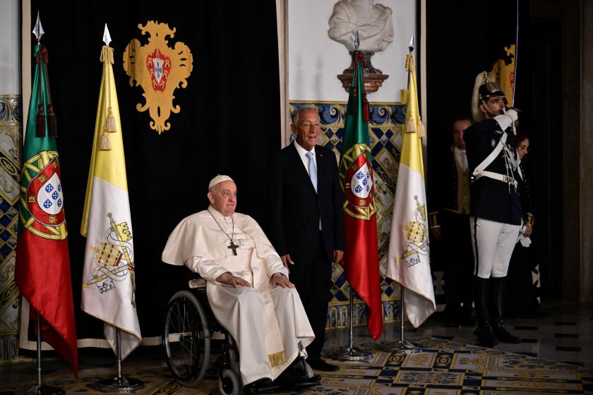 Paus bij president Portugal Paus bij president Portugal