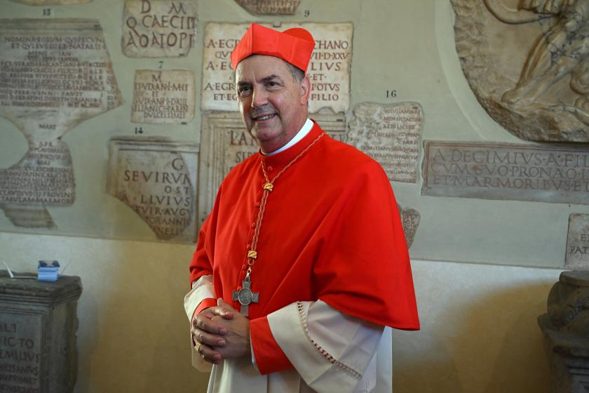 Newly elevated cardinal, Spanish priest Angel Fernandez Artime, attends a courtesy visit of relatives following a consistory for the creation of 21 new cardinals in The Vatican on September 30, 2023. Pope Francis elevates 21 clergymen from all corners of the world to the rank of cardinal -- most of whom may one day cast ballots to elect his successor. Filippo MONTEFORTE / AFP Newly elevated cardinal, Spanish priest Angel Fernandez Artime, attends a courtesy visit of relatives following a consistory for the creation of 21 new cardinals in The Vatican on September 30, 2023. Pope Francis elevates 21 clergymen from all corners of the world to the rank of cardinal -- most of whom may one day cast ballots to elect his successor. Filippo MONTEFORTE / AFP