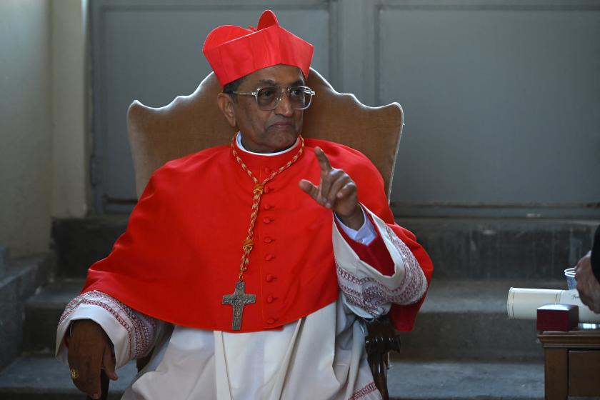 Newly elevated cardinal, Malaysian bishop from Penang Sebastian Francis, attends a courtesy visit of relatives following a consistory for the creation of 21 new cardinals in The Vatican on September 30, 2023. Pope Francis elevates 21 clergymen from all corners of the world to the rank of cardinal -- most of whom may one day cast ballots to elect his successor. Filippo MONTEFORTE / AFP Newly elevated cardinal, Malaysian bishop from Penang Sebastian Francis, attends a courtesy visit of relatives following a consistory for the creation of 21 new cardinals in The Vatican on September 30, 2023. Pope Francis elevates 21 clergymen from all corners of the world to the rank of cardinal -- most of whom may one day cast ballots to elect his successor. Filippo MONTEFORTE / AFP