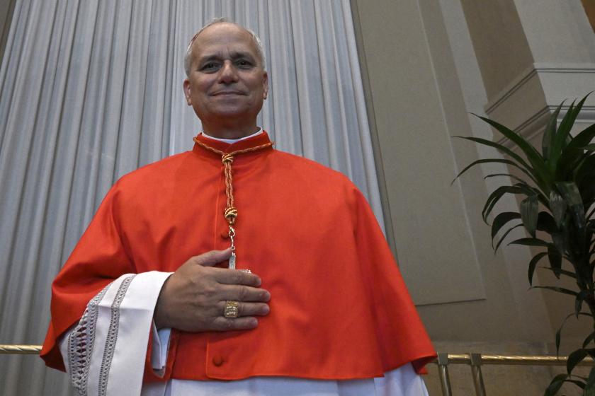 Newly elevated cardinal, US prefect of the Dicastery for Bishops Robert Francis Prevost attends a courtesy visit of relatives following a consistory for the creation of 21 new cardinals in The Vatican on September 30, 2023. Pope Francis elevates 21 clergymen from all corners of the world to the rank of cardinal -- most of whom may one day cast ballots to elect his successor. Tiziana FABI / AFP Newly elevated cardinal, US prefect of the Dicastery for Bishops Robert Francis Prevost attends a courtesy visit of relatives following a consistory for the creation of 21 new cardinals in The Vatican on September 30, 2023. Pope Francis elevates 21 clergymen from all corners of the world to the rank of cardinal -- most of whom may one day cast ballots to elect his successor. Tiziana FABI / AFP