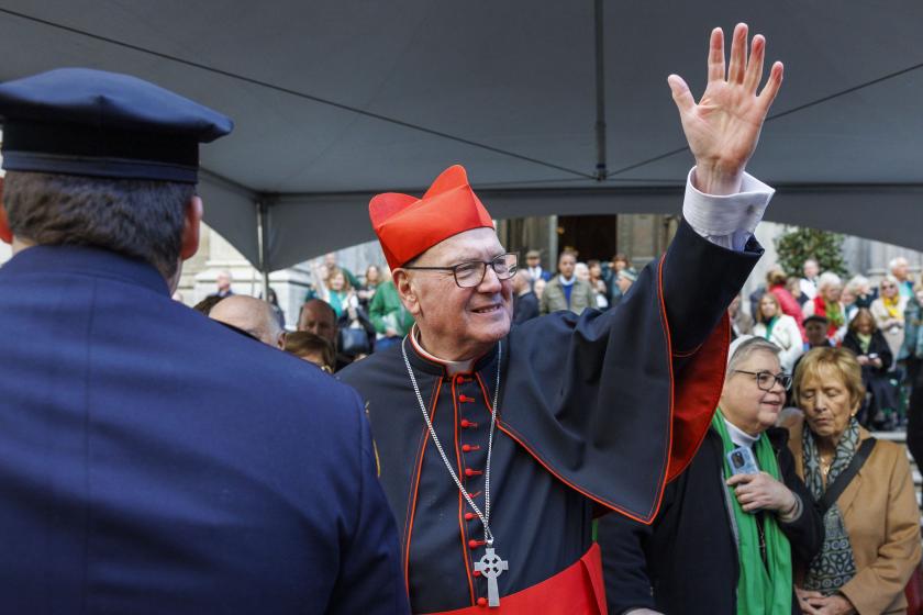 Archbishop of New York Timothy M. Dolan waves to the crowd during the St. Patrick's Day Parade in New York, New York, USA, 16 March 2024. St Patrick's Day is marked annually on 17 March to commemorate Saint Patrick, the patron saint of Ireland. EPA/SARAH YENESEL Archbishop of New York Timothy M. Dolan waves to the crowd during the St. Patrick's Day Parade in New York, New York, USA, 16 March 2024. St Patrick's Day is marked annually on 17 March to commemorate Saint Patrick, the patron saint of Ireland. EPA/SARAH YENESEL