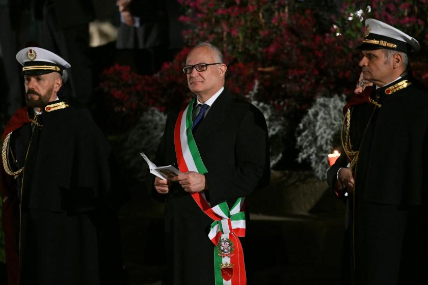 Rome's mayor Roberto Gualtieri attends the Way of the Cross (Via Crucis) at the Colosseum as part of the Holy Week celebrations, on March 29, 2024 in Rome. Pope Francis pulled out of Friday's Way of the Cross ceremony at the last minute, with the Vatican saying he wanted to "preserve his health" ahead of other Easter events this weekend. "To preserve his health ahead of tomorrow's vigil and the Easter Sunday mass, Pope Francis will this evening follow the Way of the Cross at the Coliseum from the Saint Martha Residence," the Vatican said in a statement. Rome's mayor Roberto Gualtieri attends the Way of the Cross (Via Crucis) at the Colosseum as part of the Holy Week celebrations, on March 29, 2024 in Rome. Pope Francis pulled out of Friday's Way of the Cross ceremony at the last minute, with the Vatican saying he wanted to "preserve his health" ahead of other Easter events this weekend. "To preserve his health ahead of tomorrow's vigil and the Easter Sunday mass, Pope Francis will this evening follow the Way of the Cross at the Coliseum from the Saint Mart