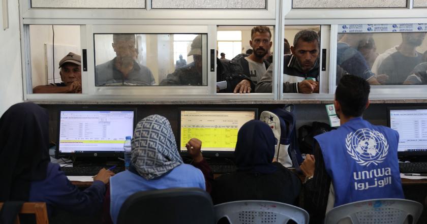 Palestinians queue to receive medicine at the UNRWA Japanese Health Center in Khan Yunis on the southern Gaza Strip on October 29, 2024, amid the ongoing war between Israel and the Palestinian militant group Hamas. Israel faced a mounting international backlash on October 29, after its parliament approved a bill banning the main UN aid agency for the devastated Gaza Strip. BASHAR TALEB / AFP Palestinians queue to receive medicine at the UNRWA Japanese Health Center in Khan Yunis on the southern Gaza Strip on October 29, 2024, amid the ongoing war between Israel and the Palestinian militant group Hamas. Israel faced a mounting international backlash on October 29, after its parliament approved a bill banning the main UN aid agency for the devastated Gaza Strip. BASHAR TALEB / AFP