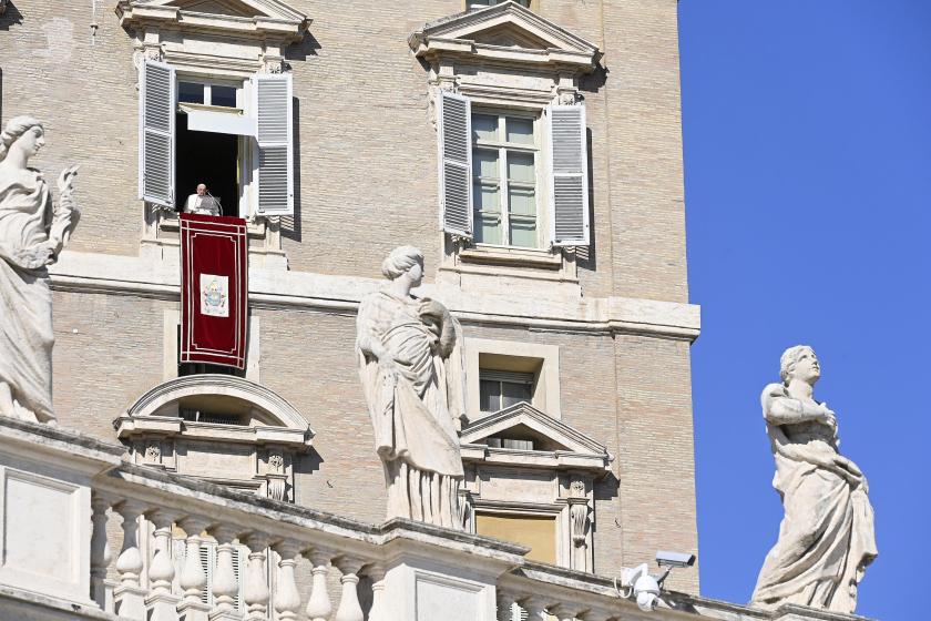 Pope Francis leads the Angelus prayer from the window of his office overlooking Saint Peter's Square in Vatican City, 01 November 2024. EPA/RICCARDO ANTIMIANI