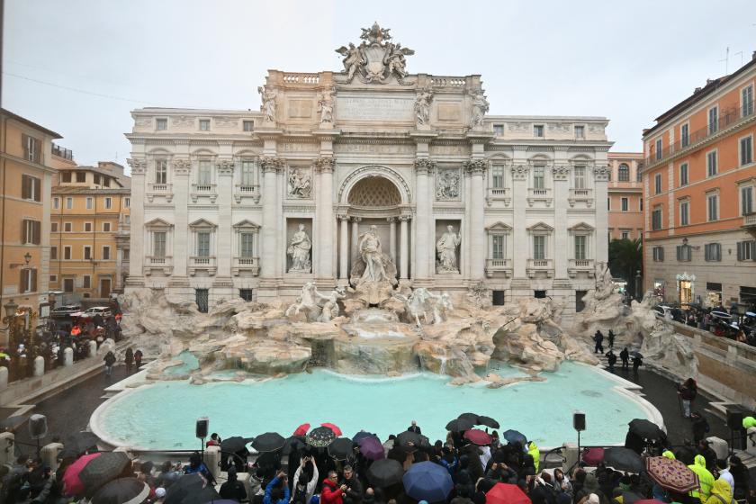 A general view shows the Trevi fountain after renovation works in Rome, on the day of its reopening, on December 22, 2024. Alberto PIZZOLI / AFP A general view shows the Trevi fountain after renovation works in Rome, on the day of its reopening, on December 22, 2024. Alberto PIZZOLI / AFP
