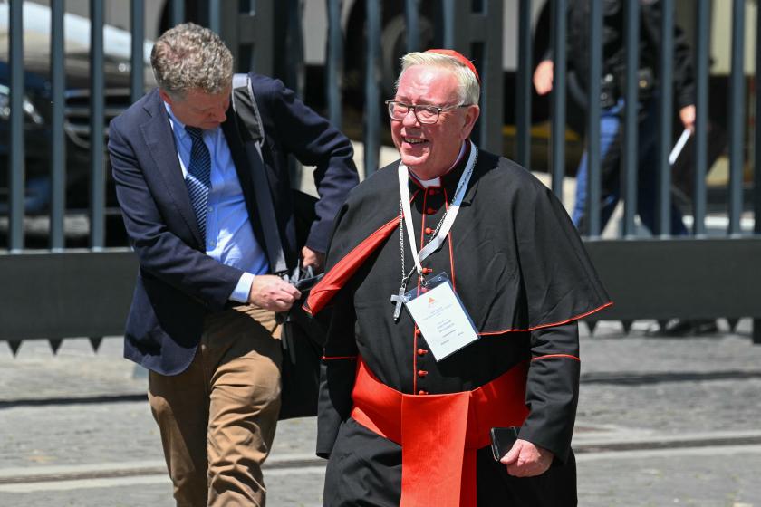 Luxembourgish cardinal Jean-Claude Hollerich (C) leaves The Vatican, on April 29, 2025. Two cardinal electors will miss the conclave to elect the next pope from 7 May for ‘health reasons’, the director of the Vatican press office announced on April 29, 2025, bringing the total number of cardinal electors to 133. Andreas SOLARO / AFP Luxembourgish cardinal Jean-Claude Hollerich (C) leaves The Vatican, on April 29, 2025. Two cardinal electors will miss the conclave to elect the next pope from 7 May for ‘health reasons’, the director of the Vatican press office announced on April 29, 2025, bringing the total number of cardinal electors to 133. Andreas SOLARO / AFP