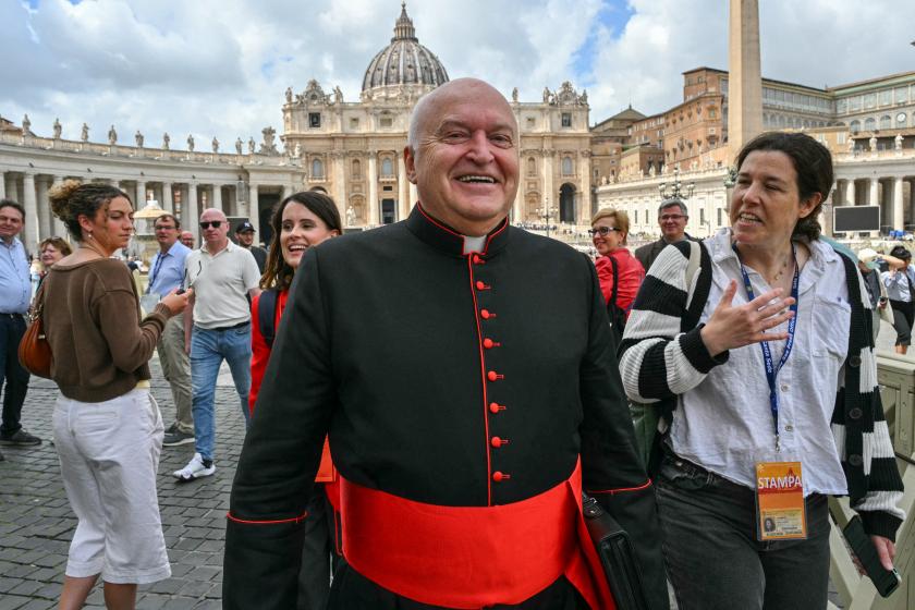 Serbian cardinal Ladislav Nemet (C) walks after a congregation meeting at The Vatican, on May 5, 2025. Andreas SOLARO / AFP Serbian cardinal Ladislav Nemet (C) walks after a congregation meeting at The Vatican, on May 5, 2025. Andreas SOLARO / AFP