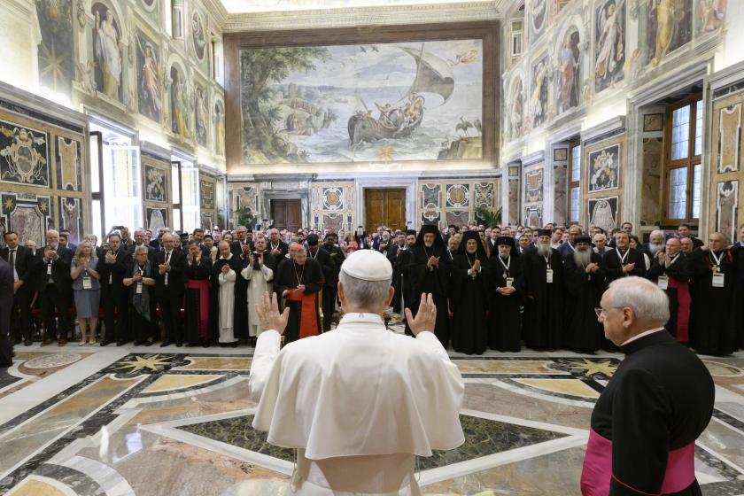 Pope Leo XIV, during an audience with participants at the ecumenical symposium on the 1700th anniversary of the Council of Nicaea, in the Clementine Hall, Vatican City, 07 June 2025. EPA/VATICAN MEDIA Pope Leo XIV, during an audience with participants at the ecumenical symposium on the 1700th anniversary of the Council of Nicaea, in the Clementine Hall, Vatican City, 07 June 2025. EPA/VATICAN MEDIA