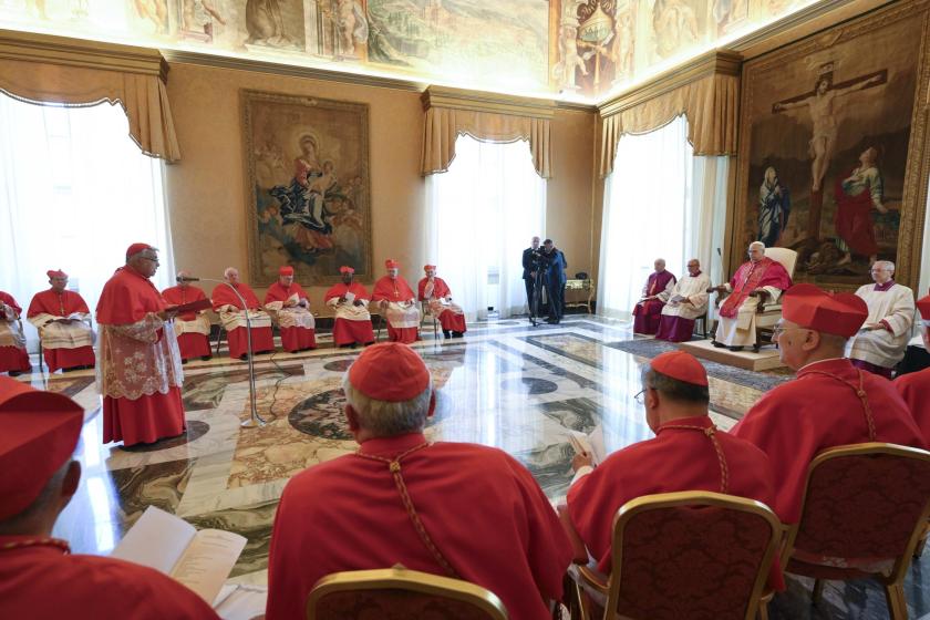 A handout picture provided by the Vatican Media shows Pope Leo XIV (2-R) during the ordinary public Consistory for the canonization in the Vatican, Vatican City, 13 June 2025. EPA/VATICAN MEDIA HANDOUT HANDOUT EDITORIAL USE ONLY/NO SALES A handout picture provided by the Vatican Media shows Pope Leo XIV (2-R) during the ordinary public Consistory for the canonization in the Vatican, Vatican City, 13 June 2025. EPA/VATICAN MEDIA HANDOUT HANDOUT EDITORIAL USE ONLY/NO SALES