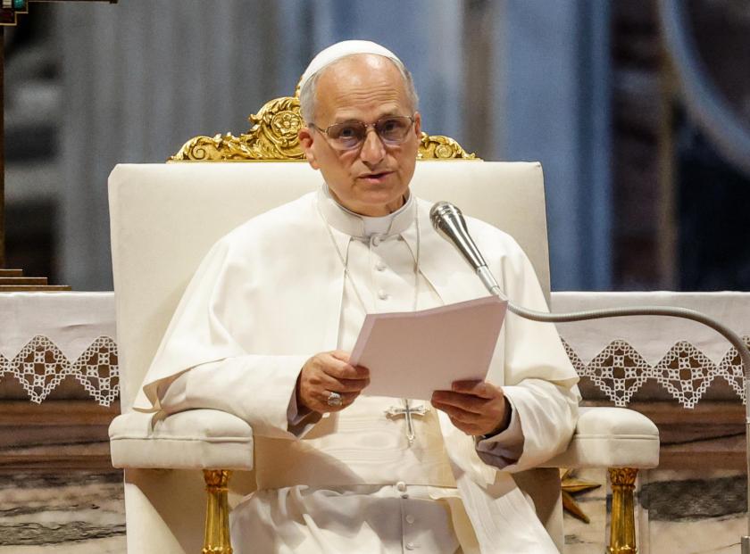 Pope Leo XIV leads the Jubilee of Sport at the Saint Peter's Basilica, in Vatican City, 14 June 2025. The two-day jubilee will conclude with a Mass led by the pope in St. Peter's Basilica on 15 June. EPA/GIUSEPPE LAMI