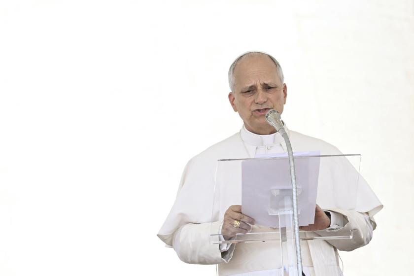 Pope Leo XIV addresses the crowd for the Angelus prayer in The Vatican on June 15, 2025. Filippo MONTEFORTE / AFP Pope Leo XIV addresses the crowd for the Angelus prayer in The Vatican on June 15, 2025. Filippo MONTEFORTE / AFP