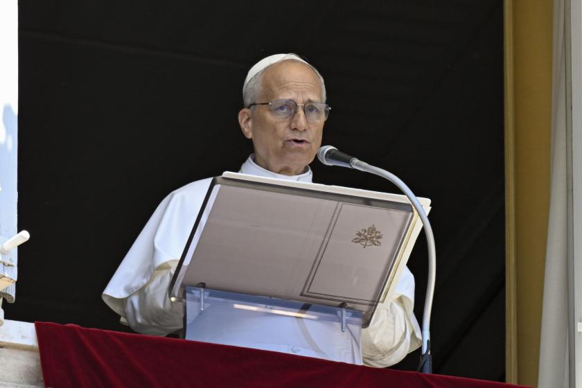 A handout picture provided by the Vatican Media shows Pope Leo XIV addressing the crowd from the window of the apostolic palace overlooking St. Peter's Square during the Angelus prayer in the Vatican, 29 June 2025. EPA/VATICAN MEDIA HANDOUT A handout picture provided by the Vatican Media shows Pope Leo XIV addressing the crowd from the window of the apostolic palace overlooking St. Peter's Square during the Angelus prayer in the Vatican, 29 June 2025. EPA/VATICAN MEDIA HANDOUT
