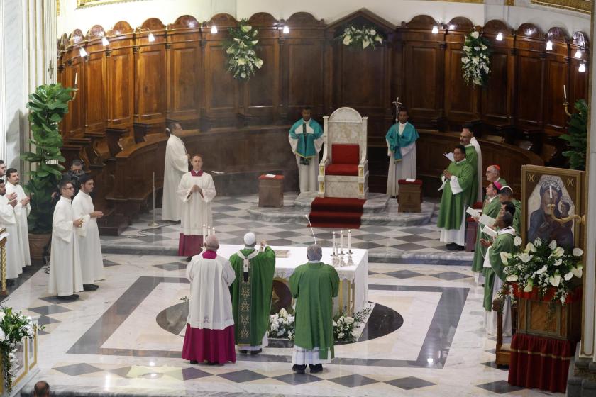 Pope Leo XIV presides over a holy mass in the Cathedral of St. Pancras in Albano near Rome, Italy, 20 July 2025. EPA/FABIO FRUSTACI Pope Leo XIV presides over a holy mass in the Cathedral of St. Pancras in Albano near Rome, Italy, 20 July 2025. EPA/FABIO FRUSTACI